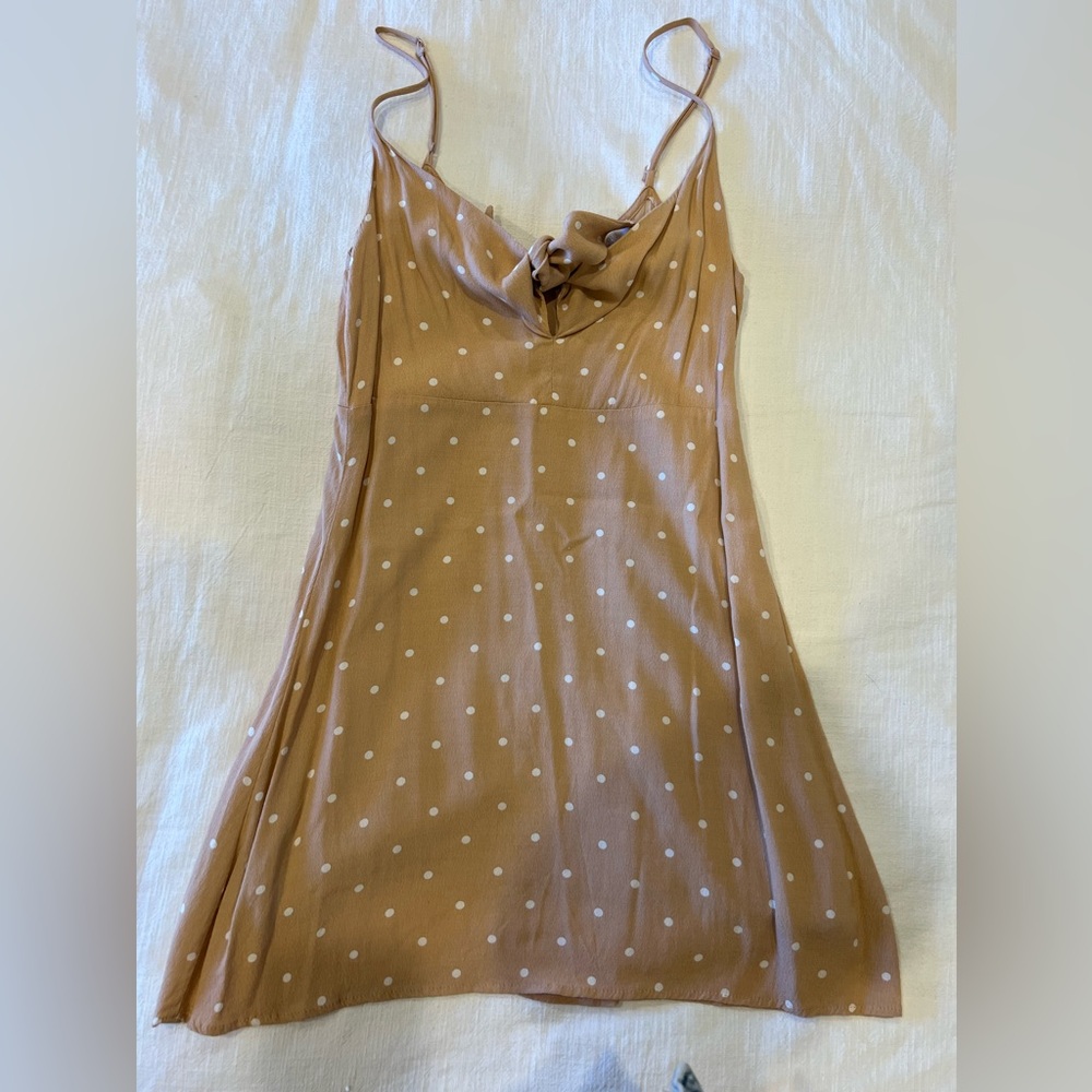 Pink polkadot mini dress